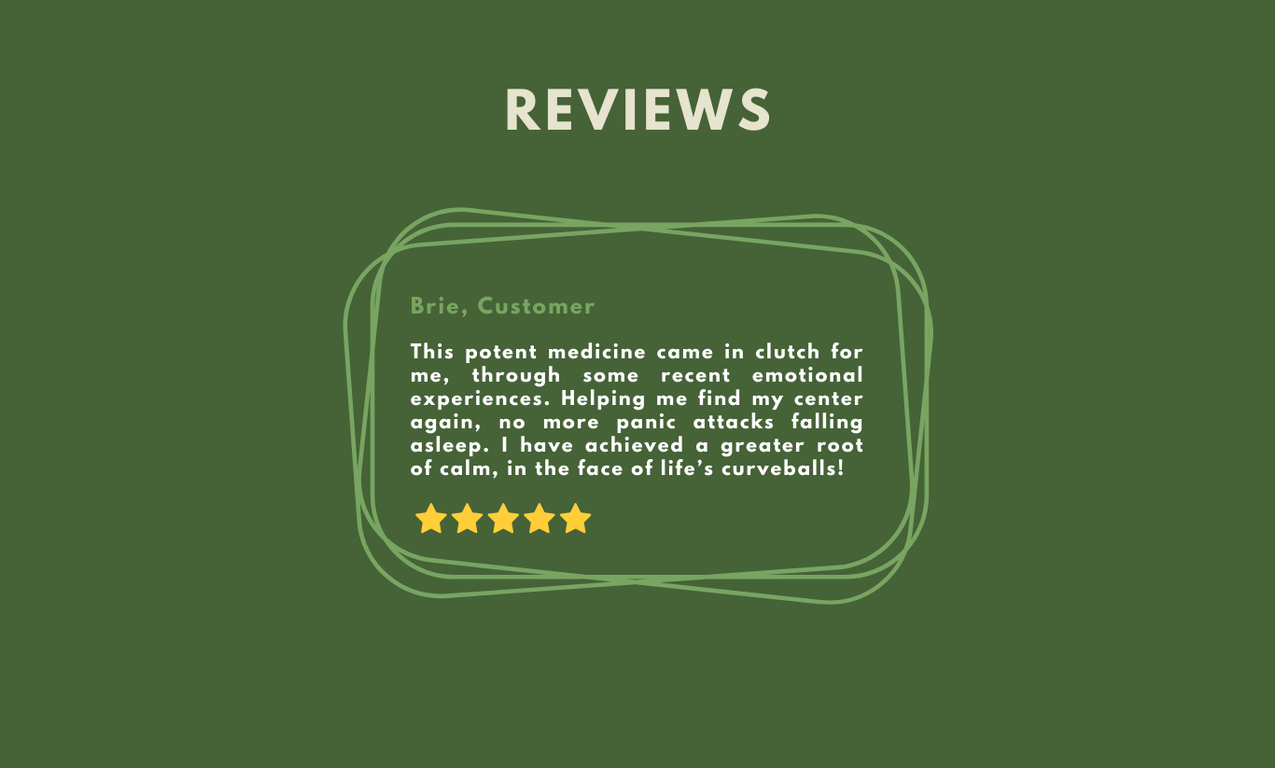 A testimony/review from a happy customer for a Cedar Grove Mushrooms tincture.